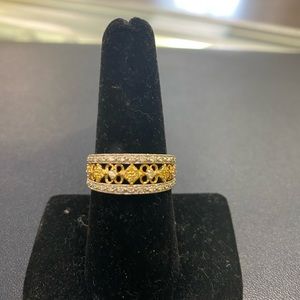 TREMONTI 18K WHITE GOLD YELLOW & WHITE DIAMOND RING ( not going any lower )